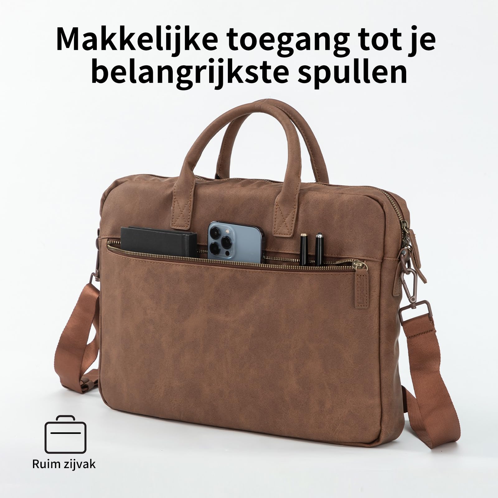 Laptoptasche, Arbeitstasche Herren und Damen PU Leder, Laptop hülle Business Handtasche Tragetasche, Laptophülle, Laptop Tasche mit Griff