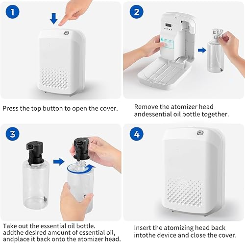 Miniatura 5 de Máquina de aire inteligente de aroma para el hogar, difusor de aceite esencial sin agua de 13.5 fl oz con sistema de difusión nebulizante, difusor