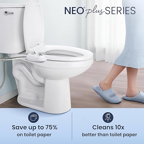 Miniatura 6 de LUXE Bidet NEO 320 Plus - Agua tibia, boquilla doble, accesorio de bidé no eléctrico para asiento de inodoro, instalación deslizante patentada