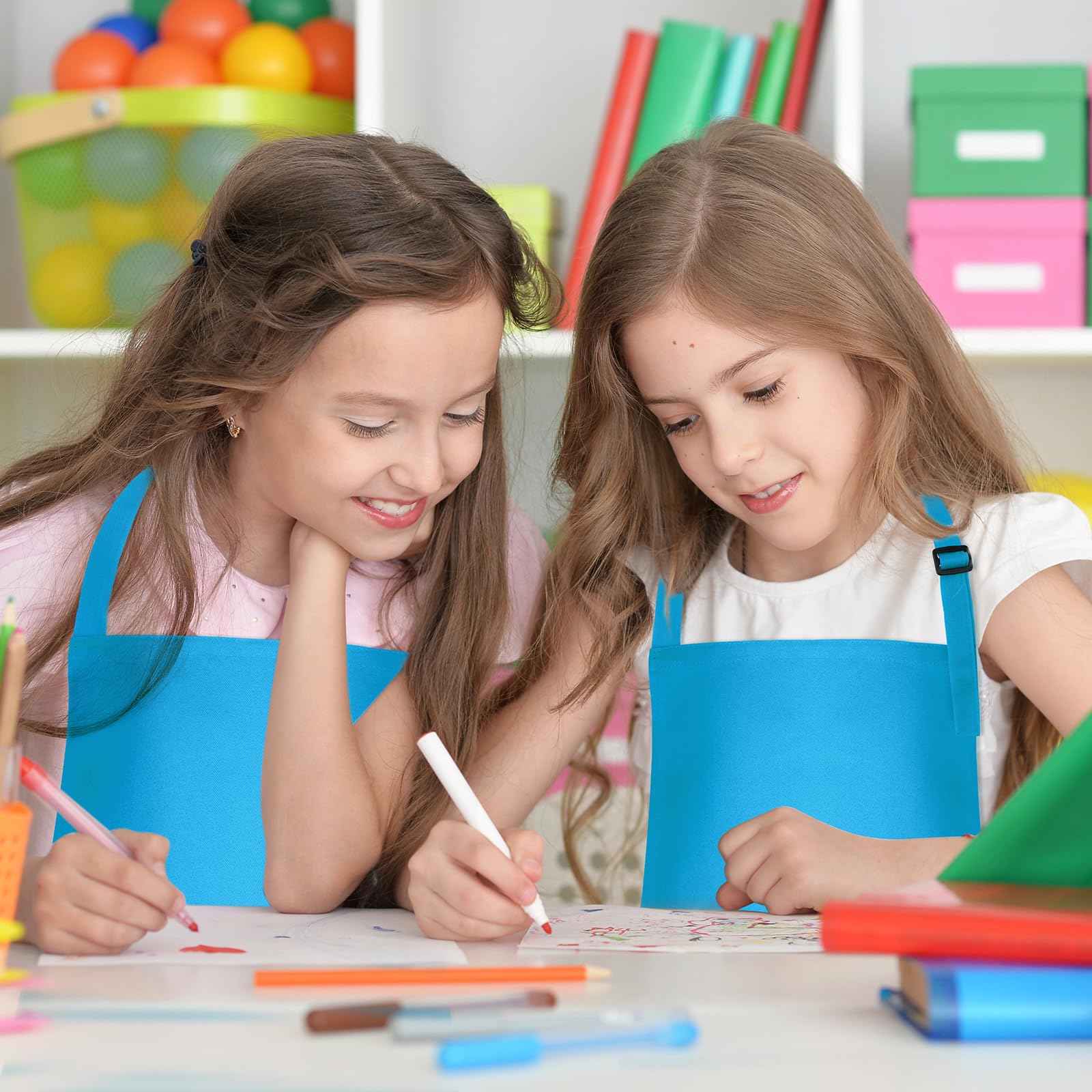 NACHLYNN 4/10/20 pezzi Grembiule regolabile per bambini con 2 tasche Grembiuli da pittura per bambini per pittura artigianato cucina