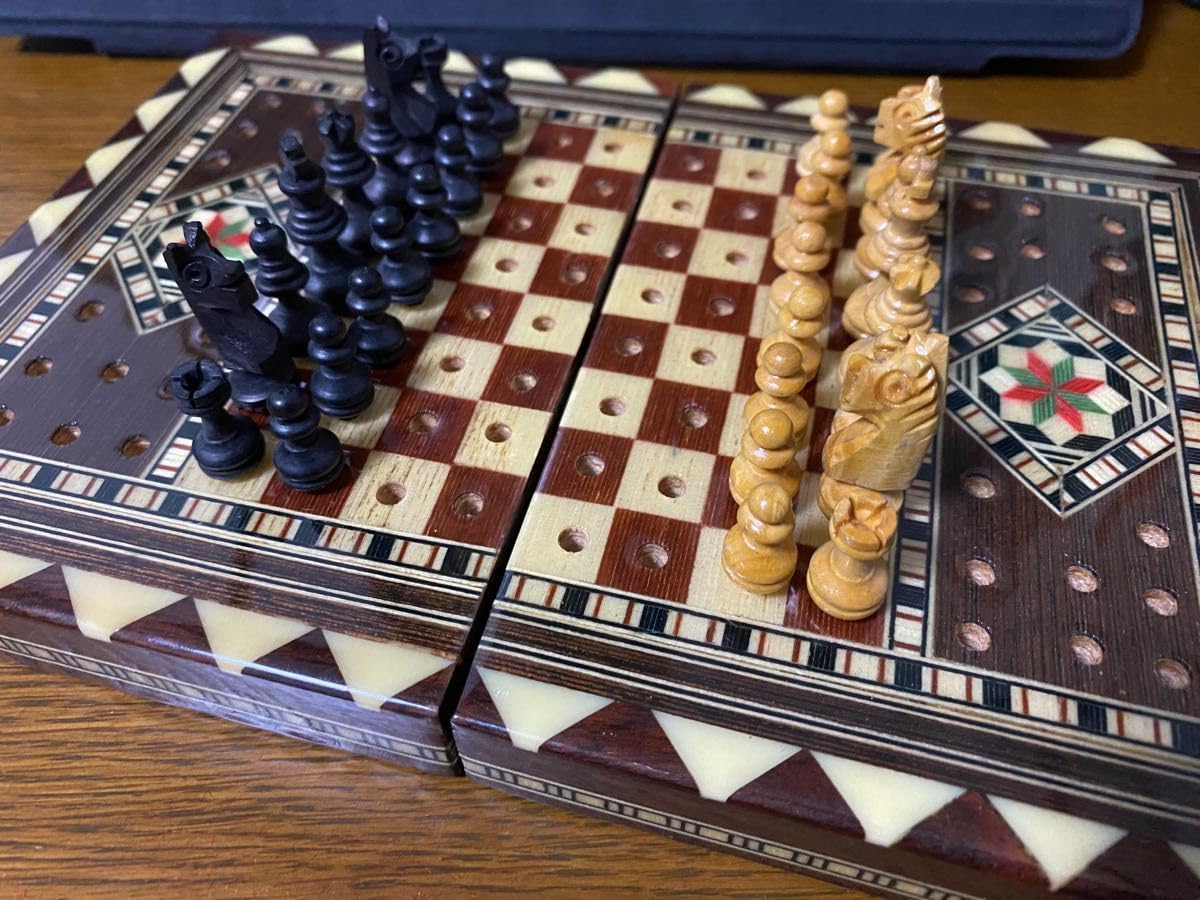 Amazon | チェス CHESS 木製 寄木細工 ハンドメイド品 スペイン南部 