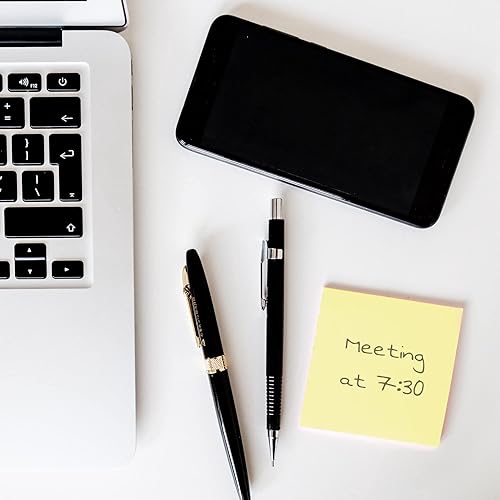 Miniatura 2 de BAZIC - Notas adhesivas de 3 x 3 pulgadas, color amarillo canario, notas autoadhesivas, almohadillas adhesivas coloridas, reciclables (100