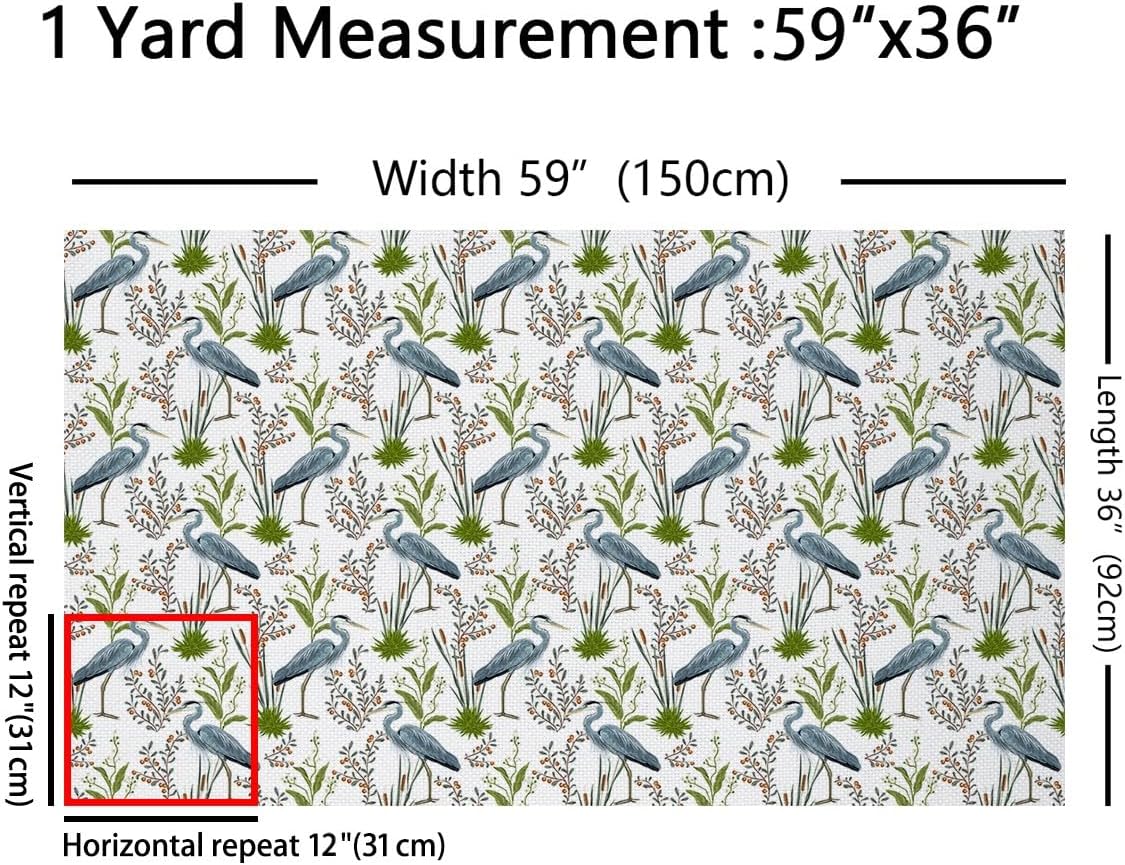 Flamingo Fabric by The Yard, Leaves Upholstery Fabric, Wild Animals Botanical Decorative Fabric, Spring Floral Indoor Outdoor Fabric, Retro Natural DIY Art Waterproof Fabric, Blue Green, 3 Yards