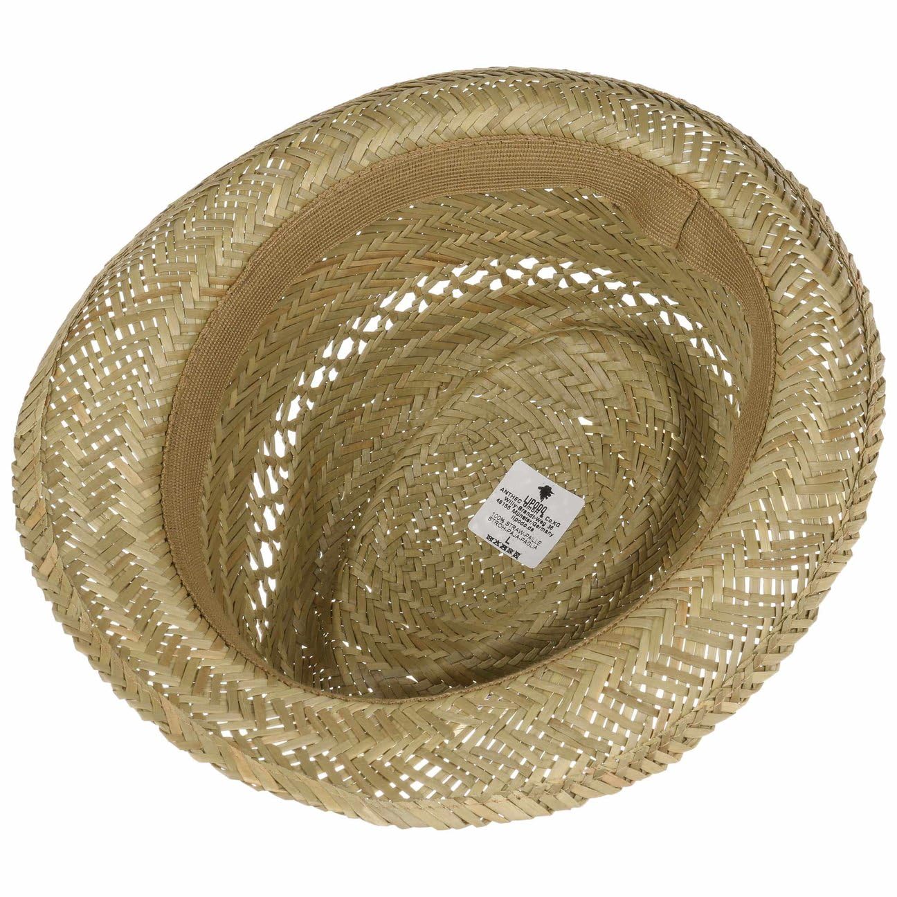 Lipodo Chapeau en Paille Harvester Stripes Femme/Homme - Made in Italy de Plage Soleil Trilby avec Ruban Gros Grain Ete Printemps-ete