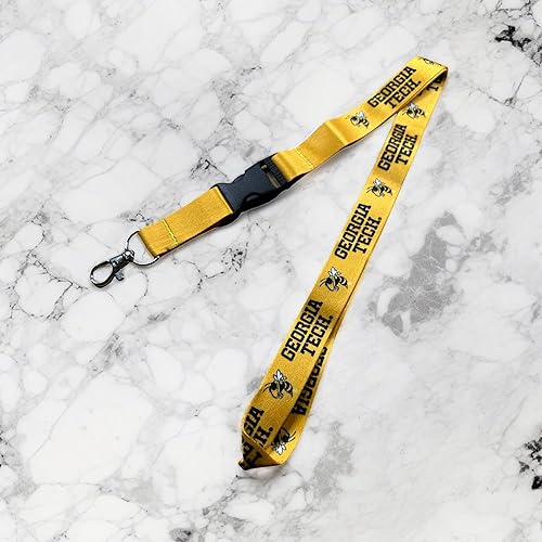 Miniatura 4 de Desert Cactus Georgia Tech Lanyard YellowJackets Instituto de Tecnología de Georgia - Llavero con hebilla desmontable para tarjetas de