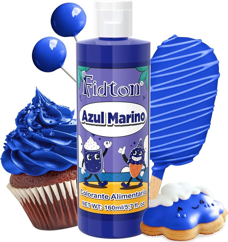 Colorante Alimentario 160ml - Gran Capacidad Colorantes Alimentarios Reposteria Altamente Concentrado para Decoración de Pasteles, Colorante Alimenticio para Fondant Colores, Donuts - Azul Marino