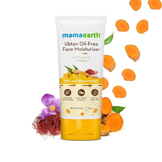 MAMAEARTH Ubtan Face Moisturizer with Turmeric & Saffron 2.71 Fl Oz (80ml)