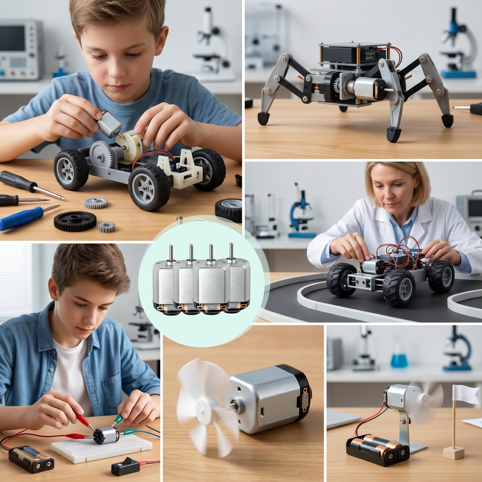 Lot de 10 mini moteurs DC 1,5 V-6 V Micro130 - Moteur électrique 19500 tr/ min - Moteur magnétique puissant pour jouets de voiture - Robot DIY - Ventilateur scientifique - Projet scientifique Lot de 10 mini moteurs DC 1,5 V-6 V Micro130 - Moteur électrique 19500 tr/ min - Moteur magnétique puissant pour jouets de voiture - Robot DIY - Ventilateur scientifique - Projet scientifique