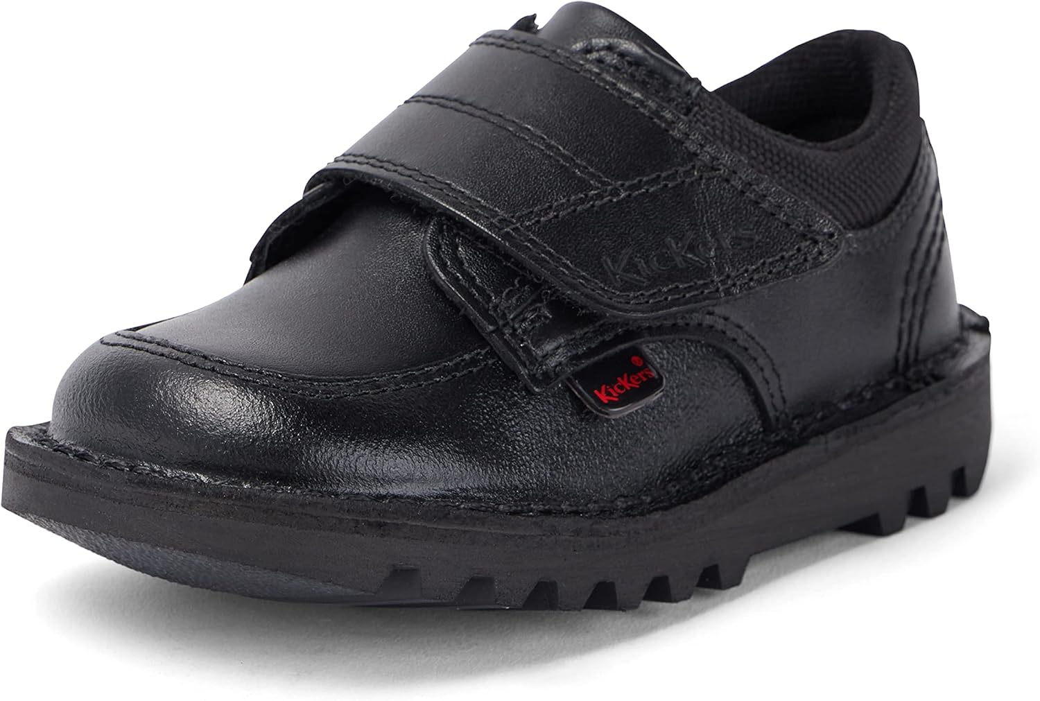 Kickers Kick Scuff Lo Leather Infant Baby Toddler Kids School Shoe Black - UK 12