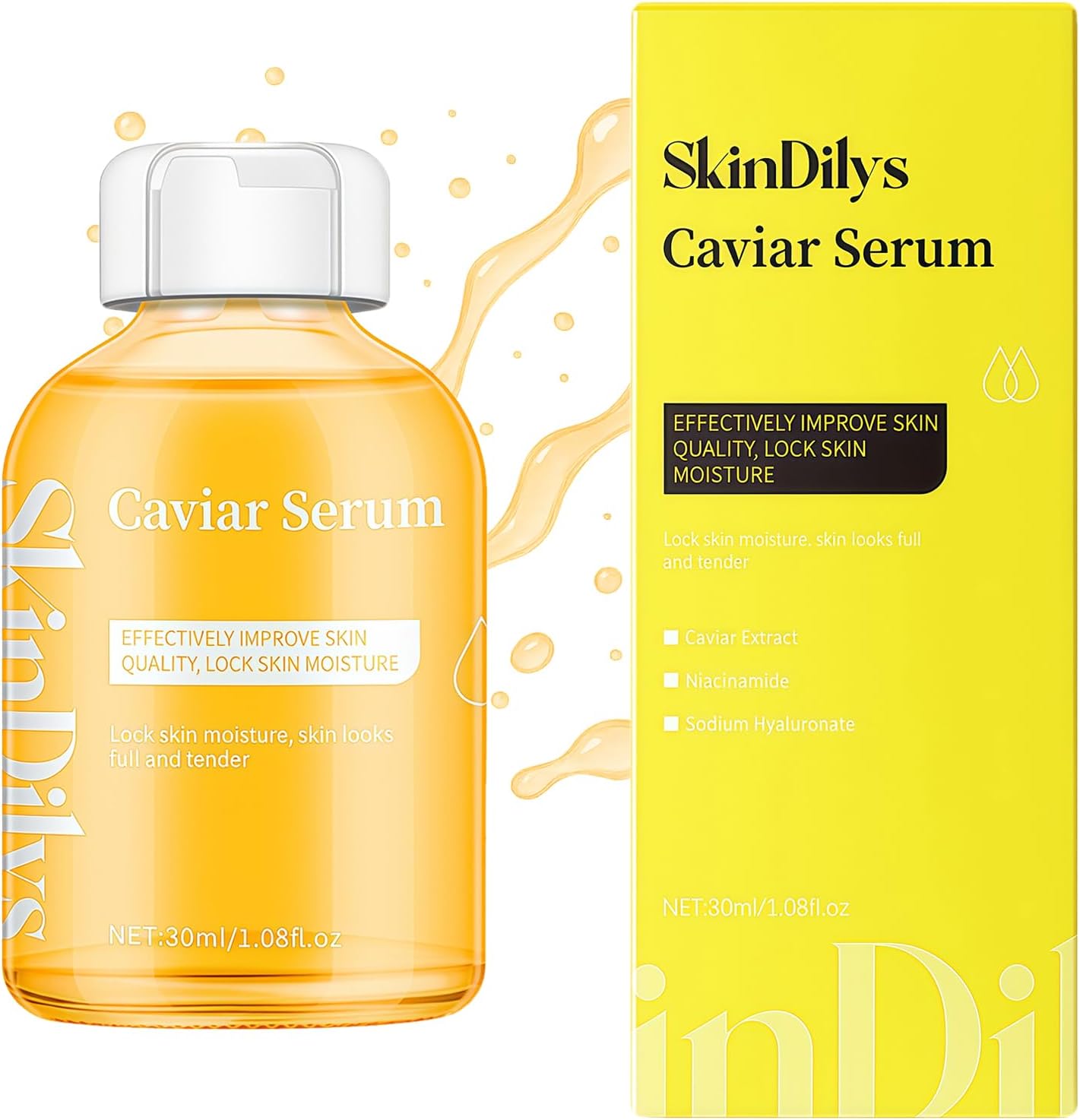 SkinDilys Australian Brand Caviar Face Serum 30ml / Anti-Wrinkle, Brightens and Firms, Hydrates, Smooths Fine Lines, Evens Skin Tone, and Boosts Radiance for a Youthful, Healthy-Looking Complexion