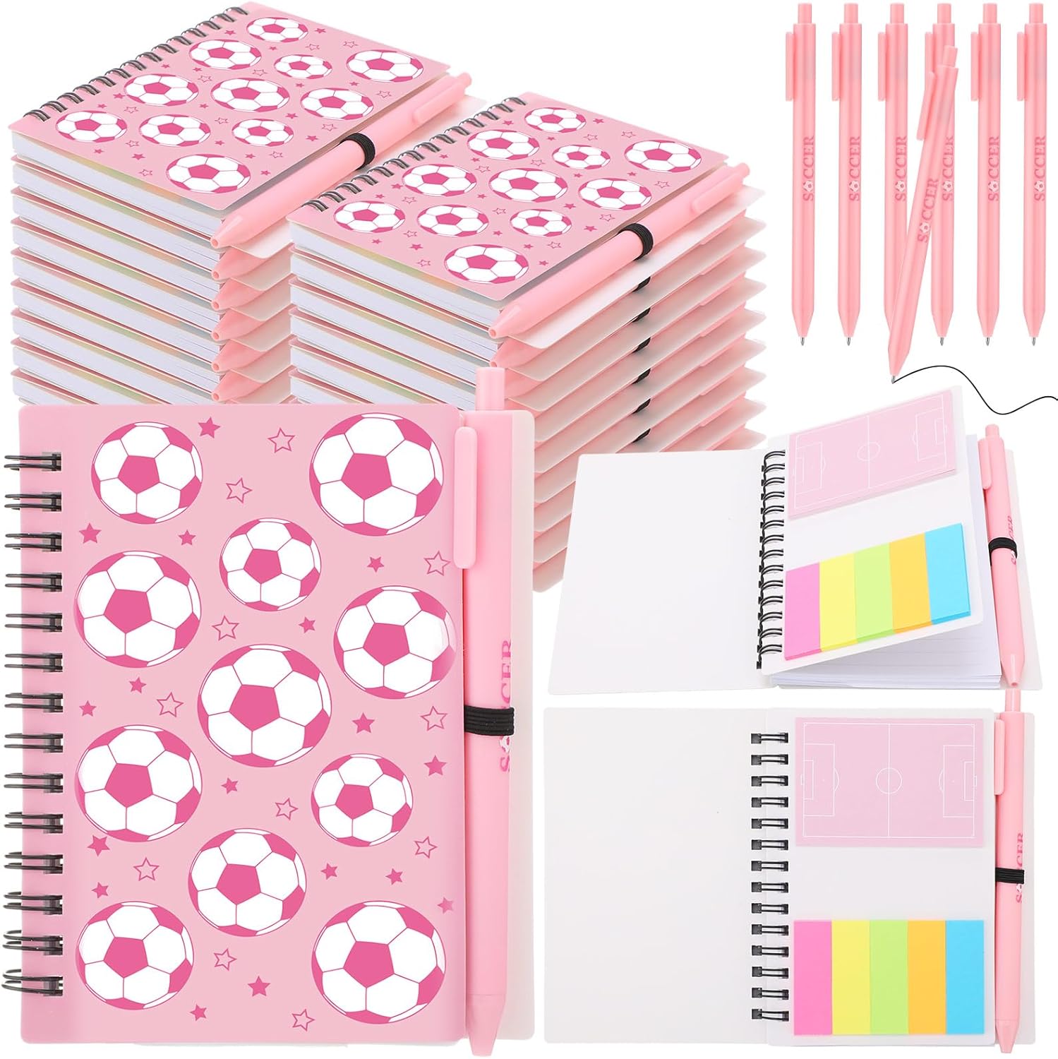 Resurhang 12 Sets Baseball Notebook Gifts Baseball Spiral Notebook Ballpoint Pens for Coaching Supplies Coach Gifts Team Party Players Sports Lover Party Favor