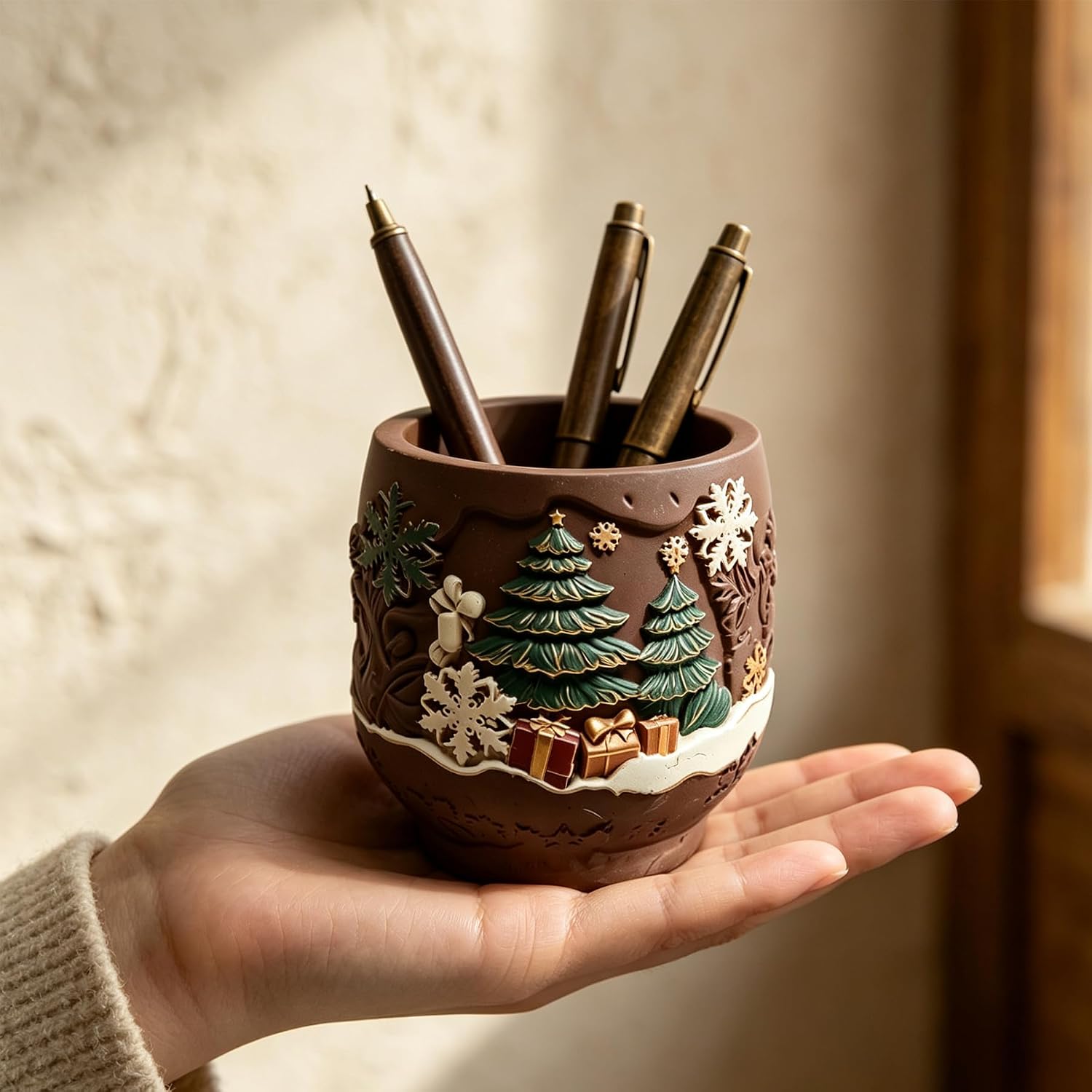 Wehous Christmas Tree Silicone Plant Pot Molds, Tree Gift Box Candle Holder Storage Jar Succulent Pot Molds for Resin Concrete Cement, Christmas Ornament Container Box Epoxy Casting Mold DIY Craft