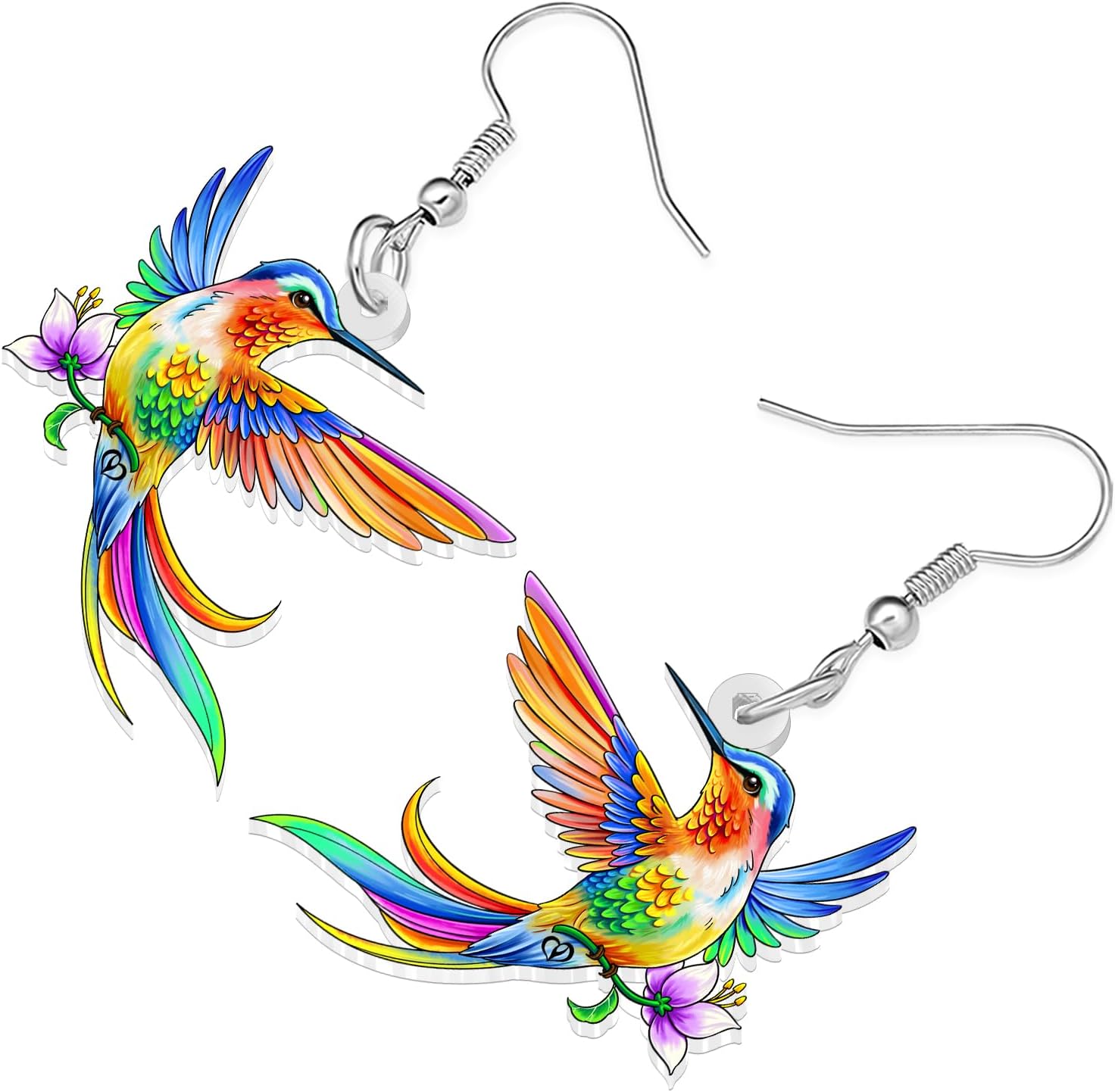 Acrylic Cute Hummingbird Earrings Gifts for Bird Lovers image 3