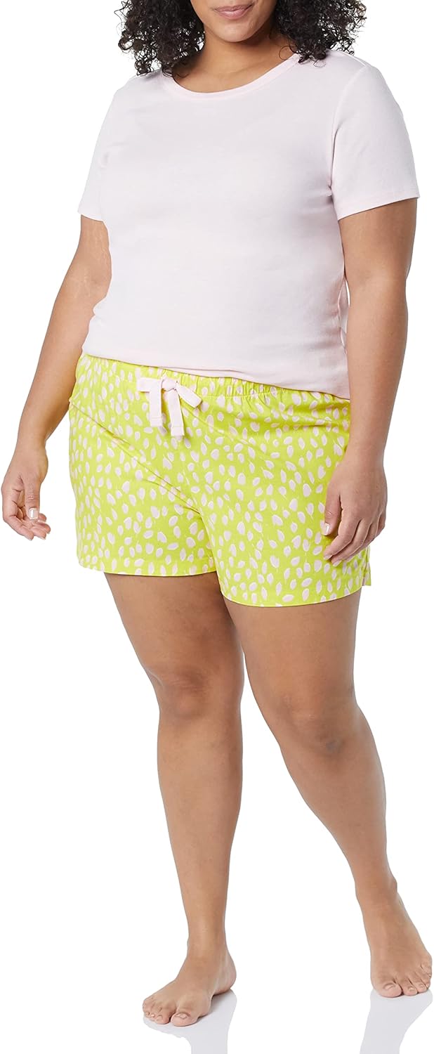 Amazon Essentials Women's Poplin Short and Sleep Tee Set - Image 3