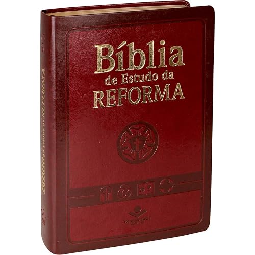Bíblia de Estudo da Reforma com índice - Capa vinho: Almeida Revista e Atualizada (ARA)