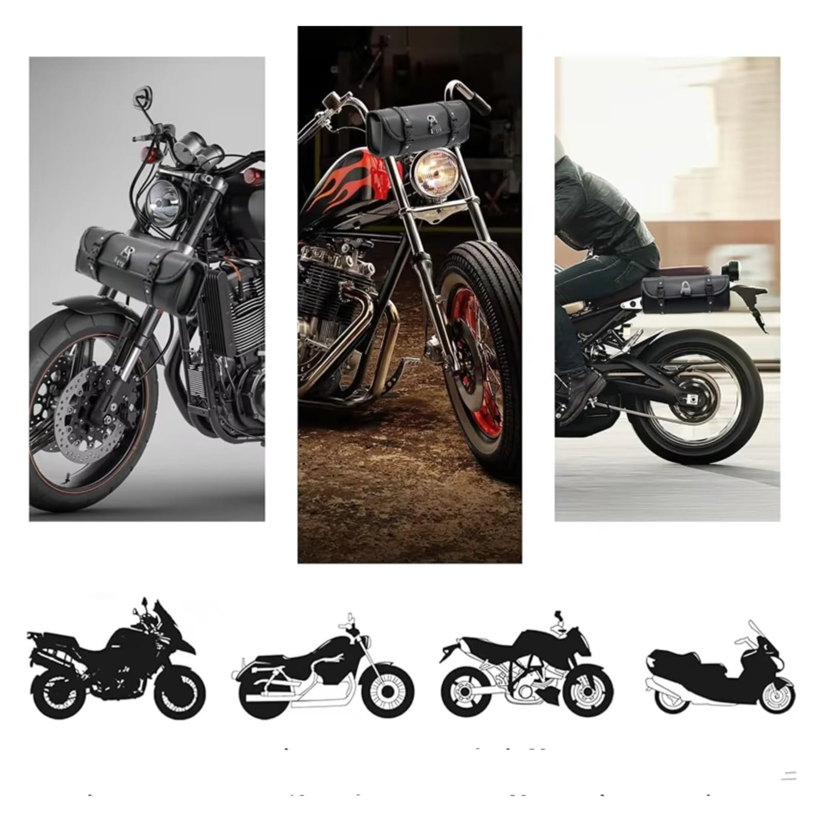 Borsa Laterale Universale Moto Le Ather Con Serratura 1 Pezzo Portaoggetti Sella Impermeabile Borse Attrezzi Accessori Ricambio Sacche Moto