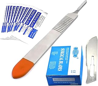 LAJA Imports 100 Scalpel Blades #10 and Includes One Handle Orange #3