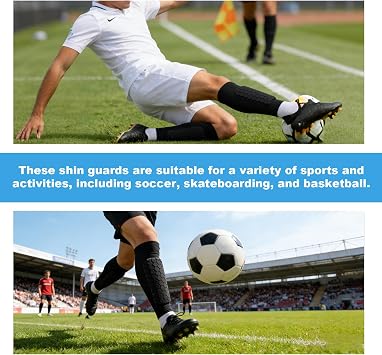 Compression Sleeve with Honeycomb Pads, Football Shin Guards Sleeves, Shin Guards for Defender, Soccer Defender Pad for Teenagers and Adults Lightweight Comfortable Fit (Black)