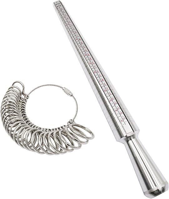NIUPIKA Ring Sizer Mandrel Metal UK Rings Size Measure Tool Finger Gauge Kit Jewellery Sizing Tools UK Sizes A-Z for Men Women Steel