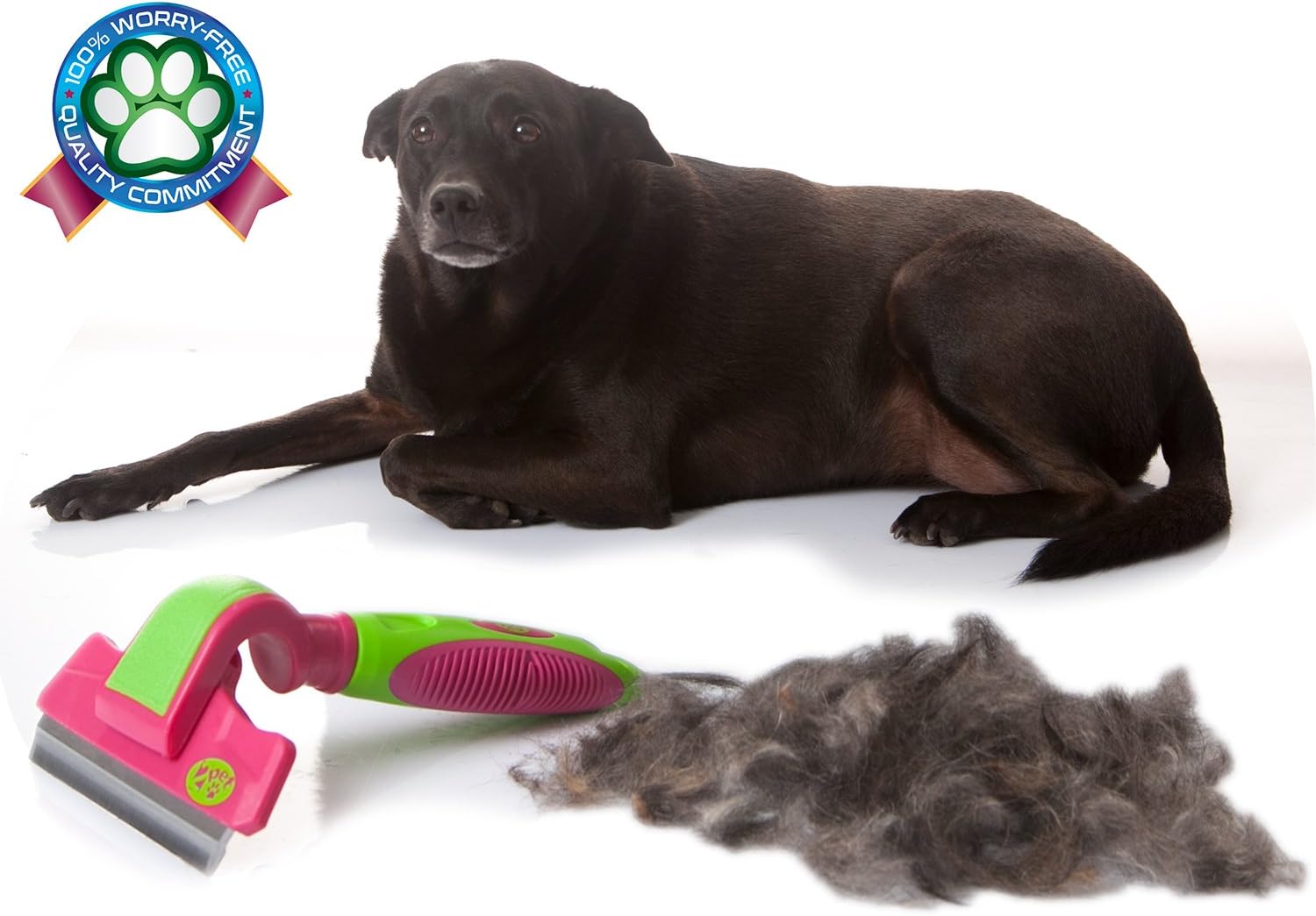 2PET Deshedding Dog Brush FWIPER for Small, Medium & Large Sized Dogs, Cats & Other Pets – Reduces Undercoat Shedding by 95% - Designed…