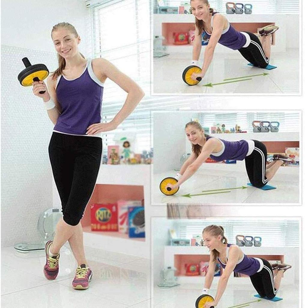 Core Rollers with Wheels and Comfortable Foam Handles, Easy to Assemble, for Abdominal Knee Exercises