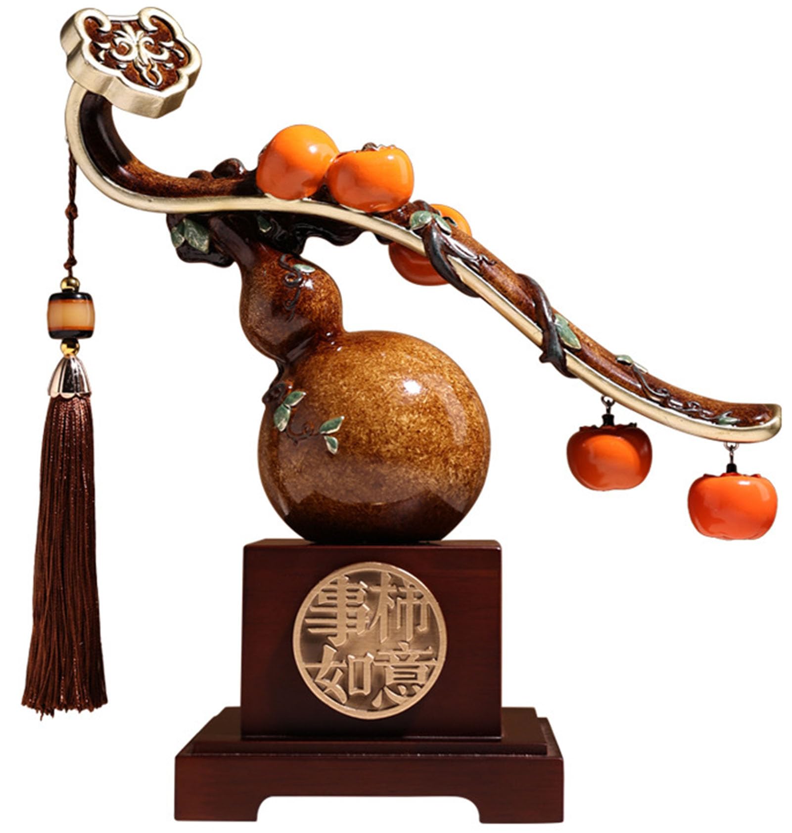 Resin Gourd Statue, Chinese Feng Shui Wulou Ornaments for Living Room