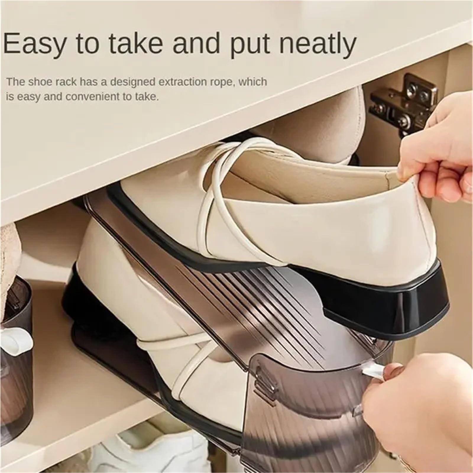Zapatero Estante de Almacenamiento Zapatos Ajustable Doble Capa | Gabinete de ahorro de espacio extraíble integrado de 10 piezas(H-10PCS)