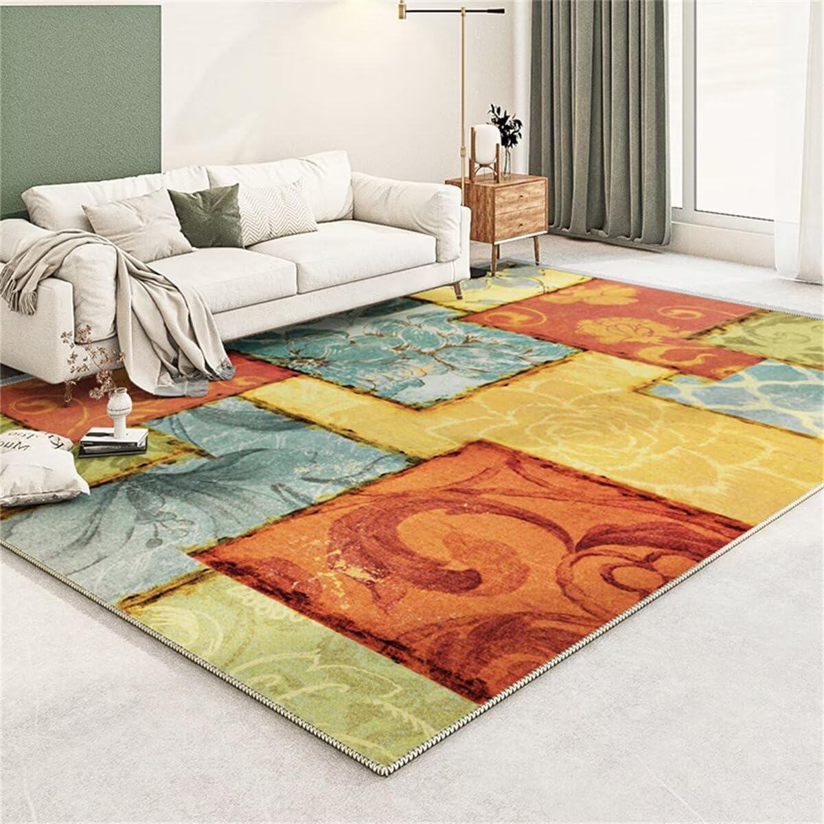 Tapis de chambre 60x90cm grande taille aspect traditionnel et impression couleur