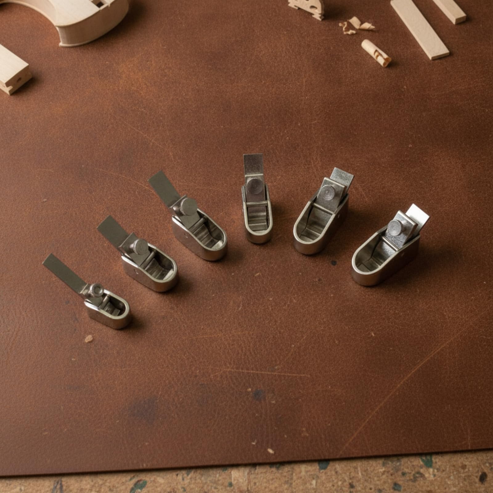 5 Piezas Cepillo Manual Ajustable Cepillo Luthier Metálico Herramienta Luthier para Luthiers, Dorado, Juego De 5 Piezas