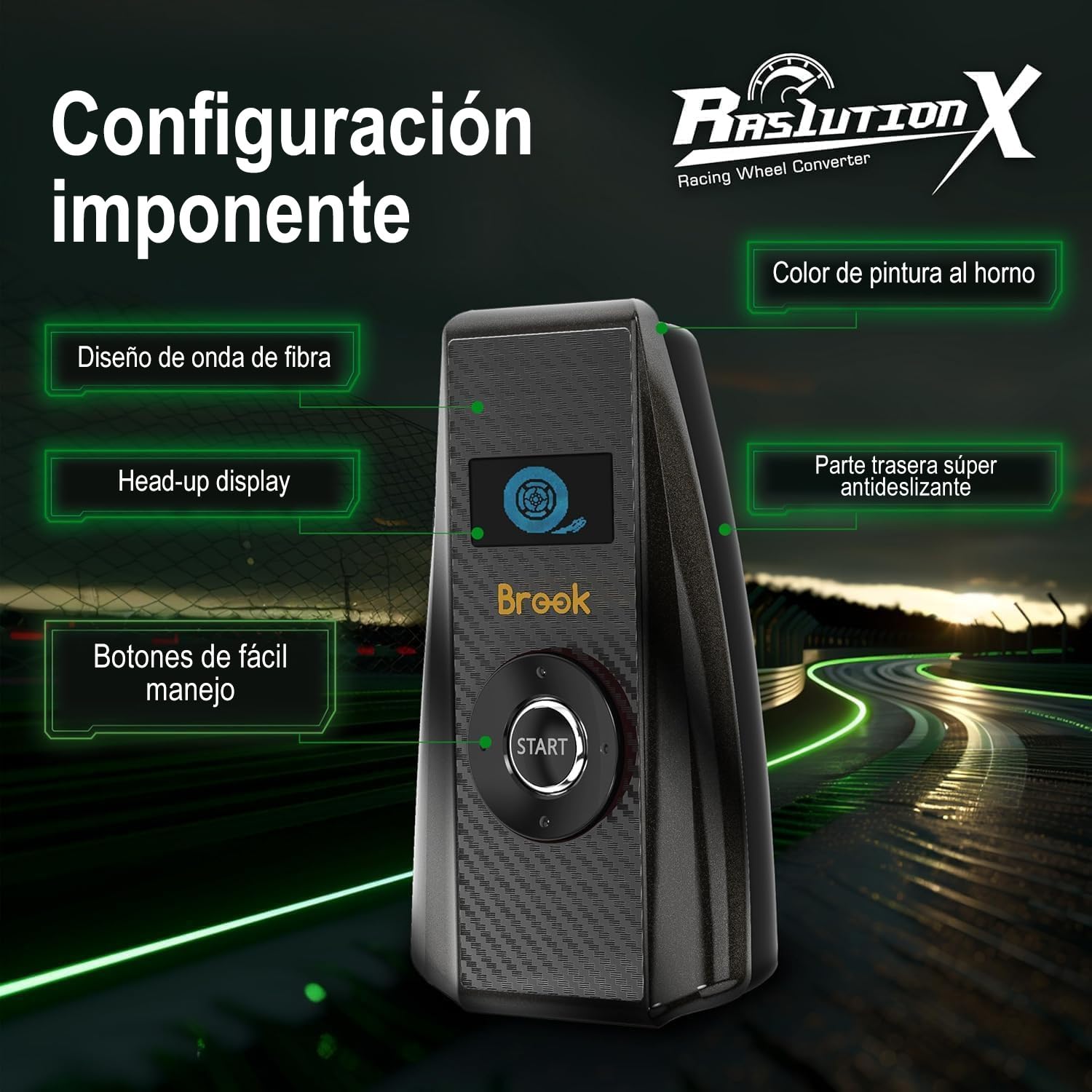 Mcbazel Brook Ras1ution X Converter para Volante de Carreras para Xbox Series X|S/Xbox One/Xbox 360, Soporta más de 60 Volantes, Retroalimentación de Fuerza Ajustable, Personalización Mediante App