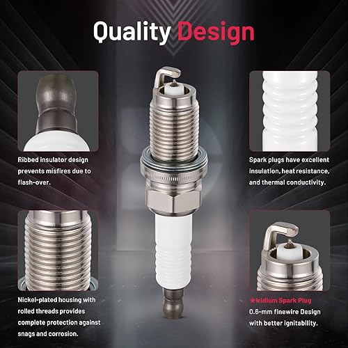 Miniatura 150 de BDFHYK Juego de 4 bujías de iridio compatibles con CL EL Integra 200 Sebring Avenger Caliber Journey Accord Civic Odyssey Compass Soul Spectra B2600