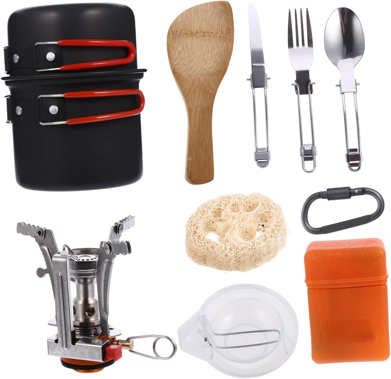 GALPADA 1 Set Portable Camping Cookware Travel Kit for Outdoor Cooking Includes Non Stick Cutlery and Picnic Bowls for Hiking and Picnics for People