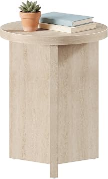 VASAGLE Side Table, Small Round, Y-Shaped Base
