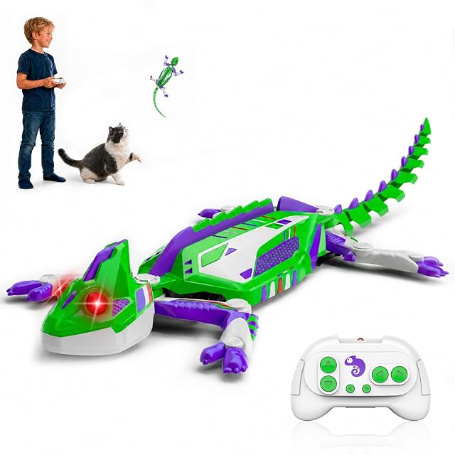 PandaHome Gecko Radio Control, Lagarto Trepador Paredes con Ojos LED