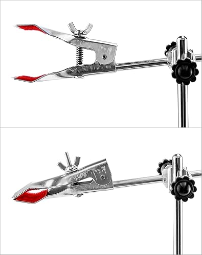 Miniatura 3 de QWORK Juego de soportes de laboratorio, juego de soporte de laboratorio de acero con base de hierro fundido, varilla de 16 pulgadas de largo con