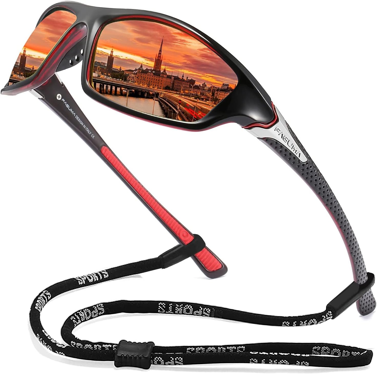 FAGUMA Sports Polarized Sunglasses For Men Cycling Driving Fishing UV400 Protection