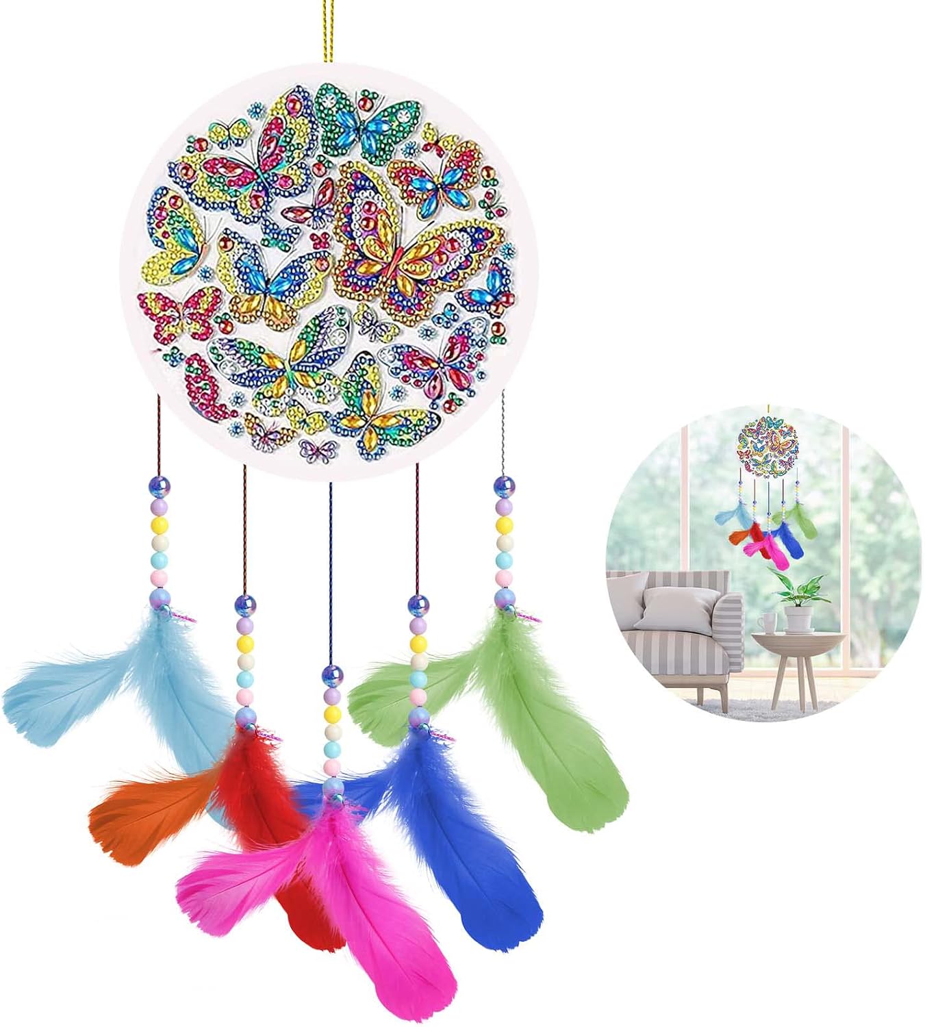 Peinture Diamant Pour Enfants Avec Cadre En Bois, Kit De Peinture Diamant 5D Pour Enfants