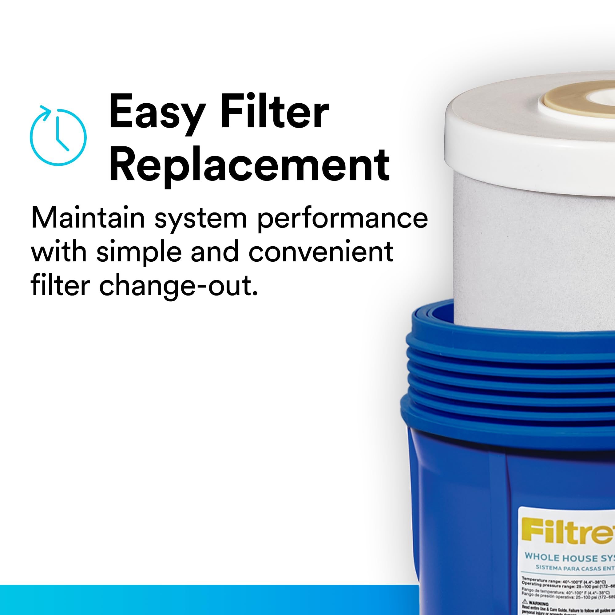 Filtrete Filtro de agua de carbón activado granulado de gran capacidad 4WH-HDGAC-F01. Para uso con sistema 3WH-HD-S01