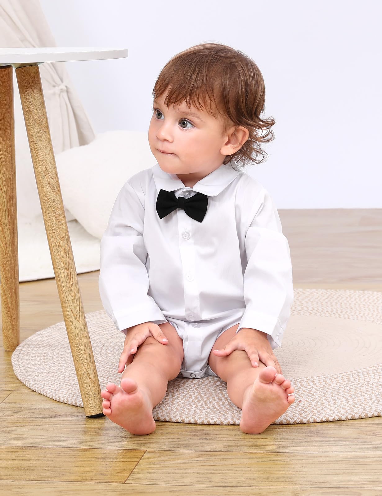 mintgreen Body de Mariage Bebe Garçon, Nouveau-né Grandir Gentleman Noeud Papillon Gilet Chemise, 3-18 mois
