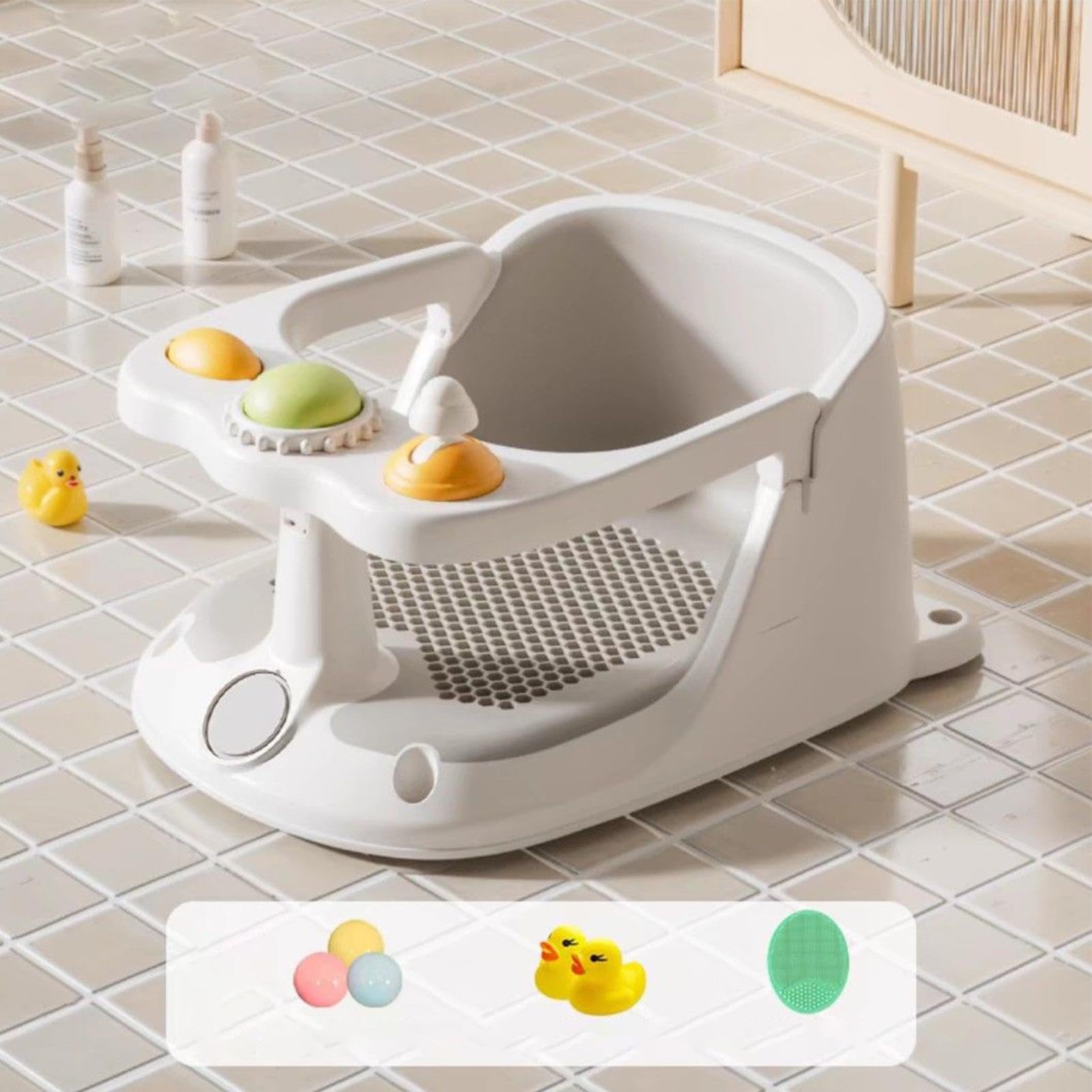 Siège De Bain Bébé Siège Bain Sécurité Assis Base Ventouse Antidérapante | Assis Chaise Pour Baignoire Et Bain Enfant Assis, Avec Des De Baignade Sécurisés Pour Les Tout-Petits, , Et G