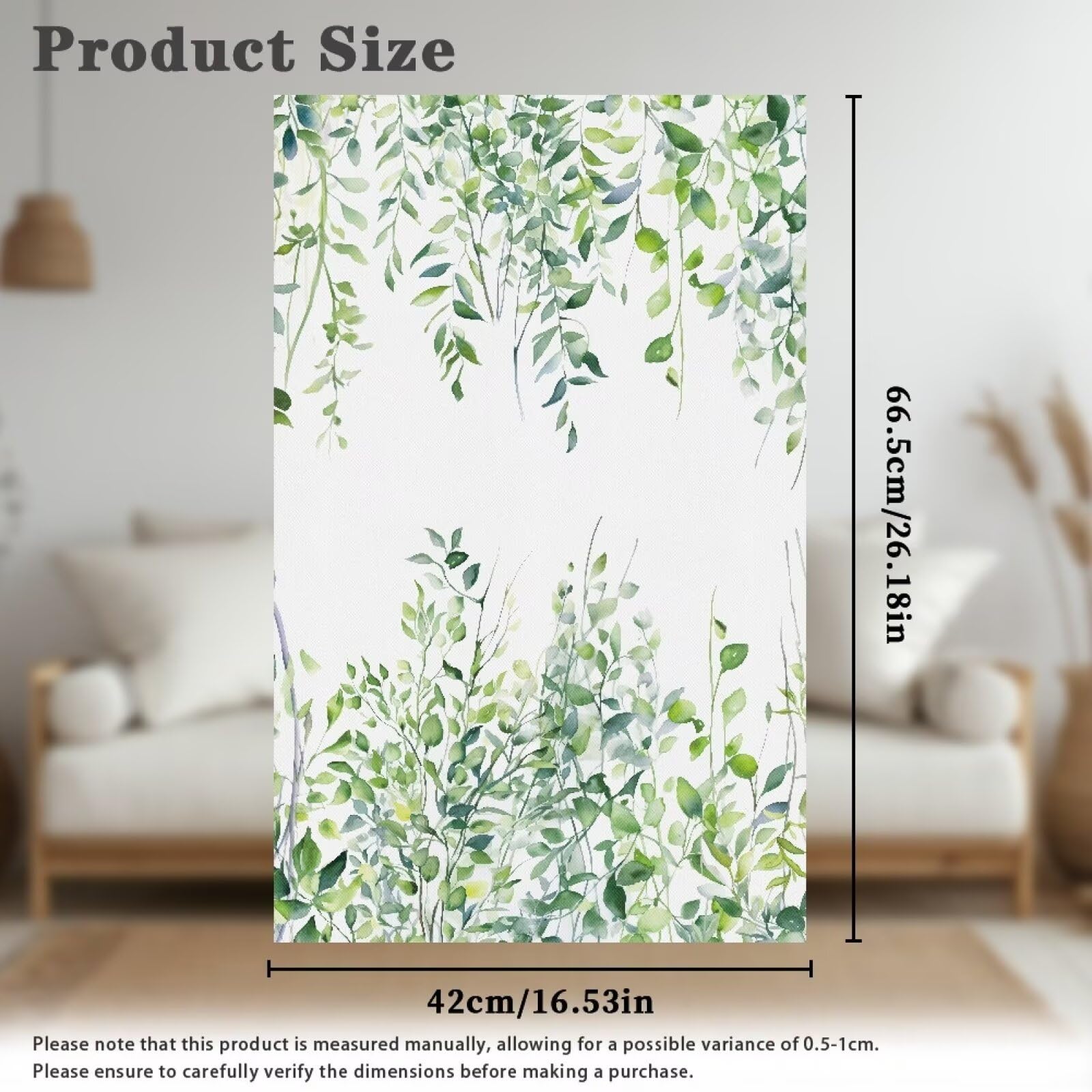 NETILGEN Green Leaf Print Recliner Headrest Protector Cover Set of 2 - Image 2