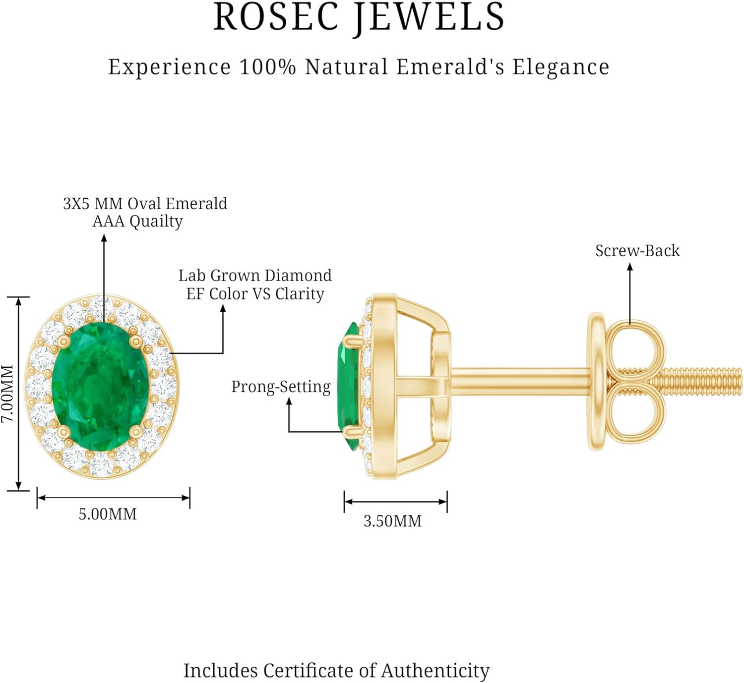 Sterling Silver Women's Diamond Halo Earrings, AAA Quality, Oval Stud Earrings - Gift For Special Occasions - Image 6