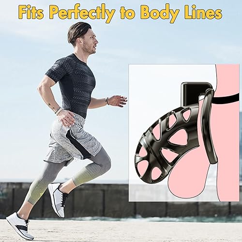 Miniatura 6 de Jaula de castidad de metal para machos, dispositivo de castidad grande bloqueado con 3 anillos de tamaños activos, 2 llaves y cinturón auxiliar