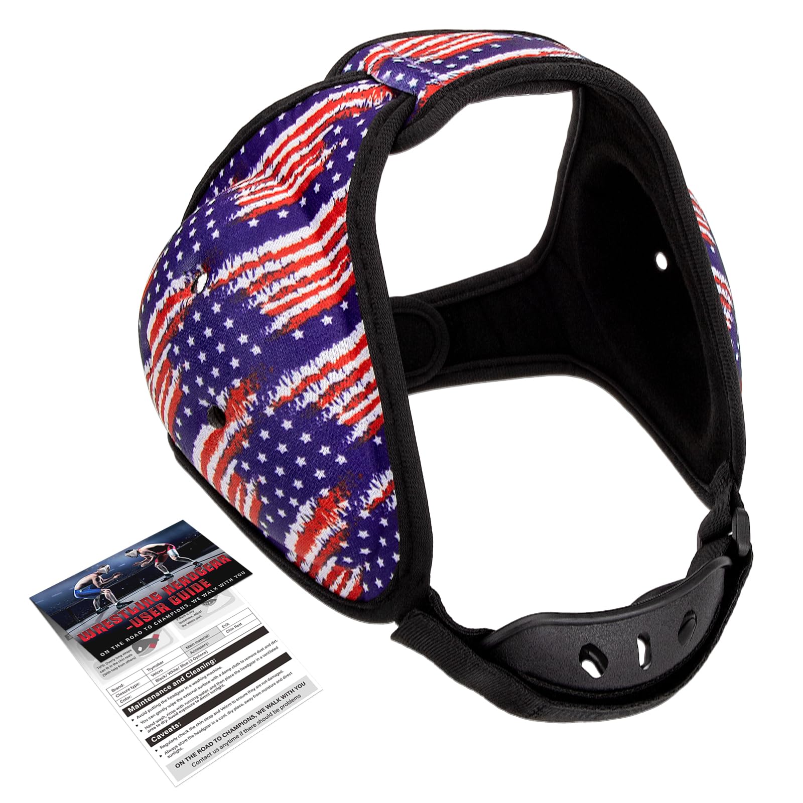 Wrestling Headgear, Youth Head Gear with Chin Cup, Sorf Ear Guard for Men, MMA, Jiu-Jitsu (for Users Aged 12+)