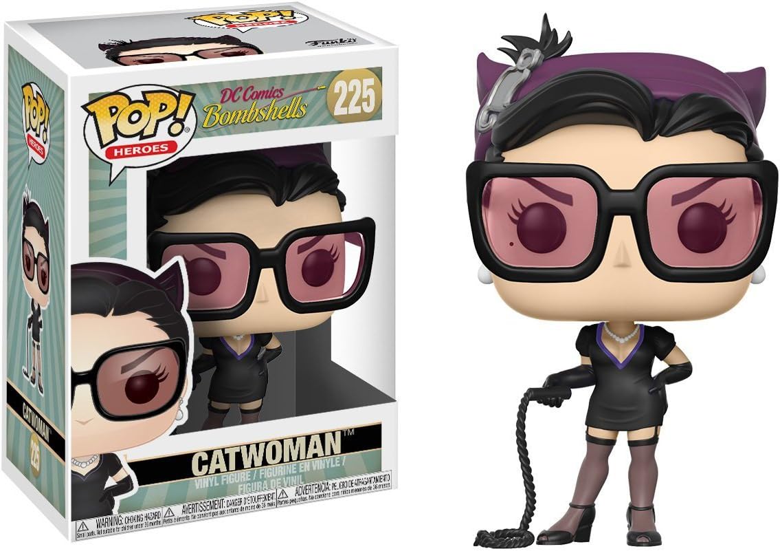 Funko Catwoman: DC Bombshells x POP! Heroes Vinyl Figure & 1 POP! Compatible PET Plastic Graphical Protector Bundle [#225/22893 - B]