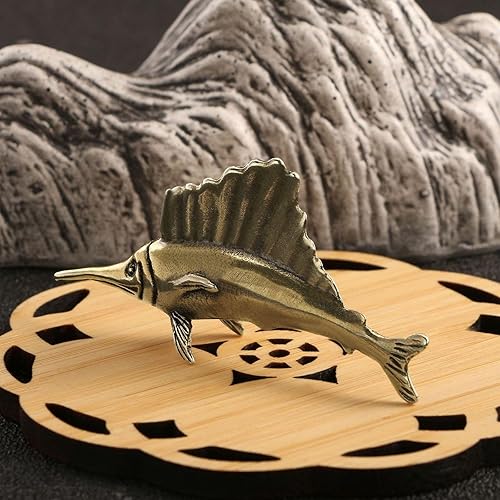 Miniatura 3 de Gold Decorated Bronze Fish Statue - Zen Meditation Decoration for Living Room, Spa, Yoga Studio Center Decor