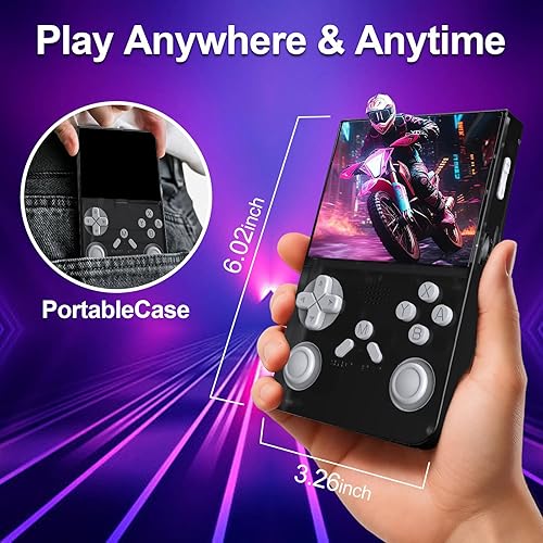 Miniatura 2 de R40S Pro+ - Consola de juegos portátil, mini consola de video retro 18000+ en 1, pantalla IPS de 3.5 pulgadas, memoria de memoria TF de 128 GB,