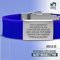 Vista 6 de Pulsera de alerta médica personalizada PRO Pulsera médica de silicona multicolor de alta calidad para hombres y mujeres Elegante pulsera
