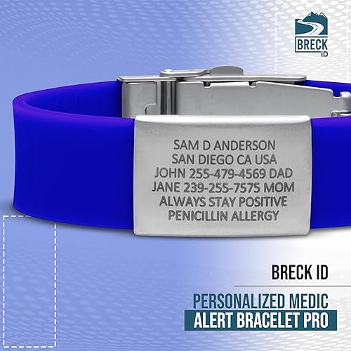 Miniatura 6 de Pulsera de alerta médica personalizada PRO  Pulsera médica de silicona multicolor de alta calidad para hombres y mujeres  Elegante pulsera de