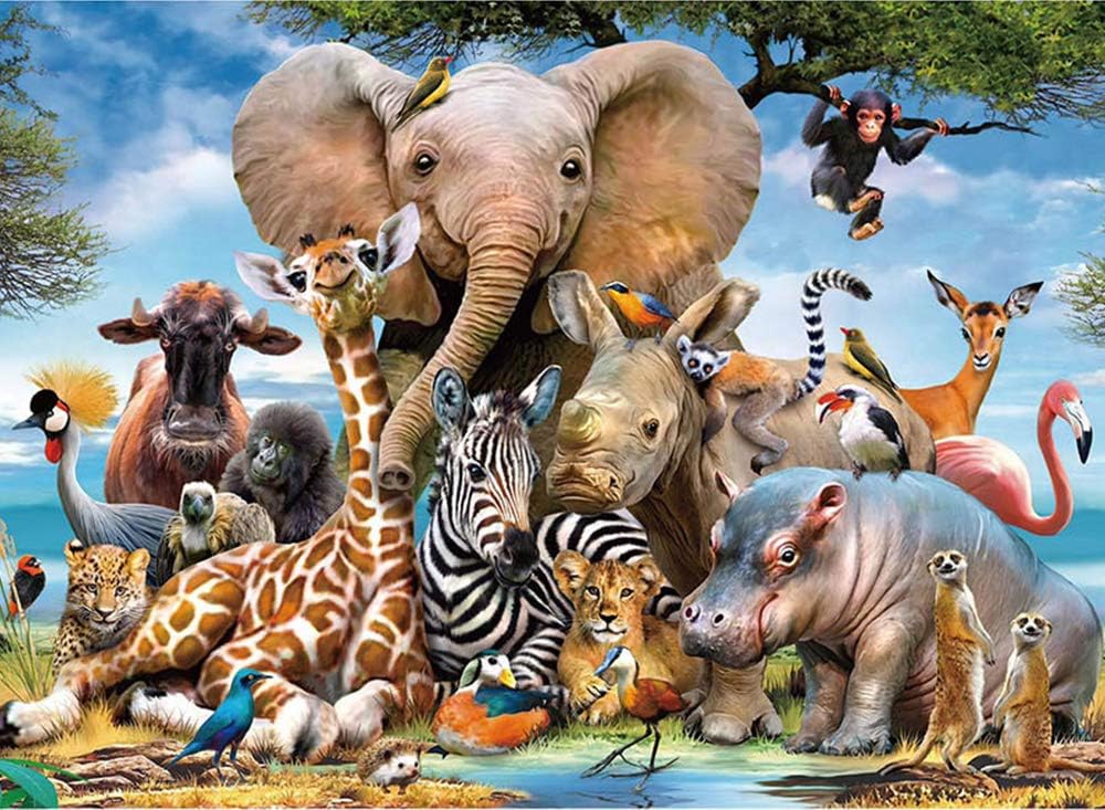1000 Piece Jigsaw Puzzles for Adults Kids - Animal World Jigsaw Puzzles for Adults 1000 DIY Puzzle Toys